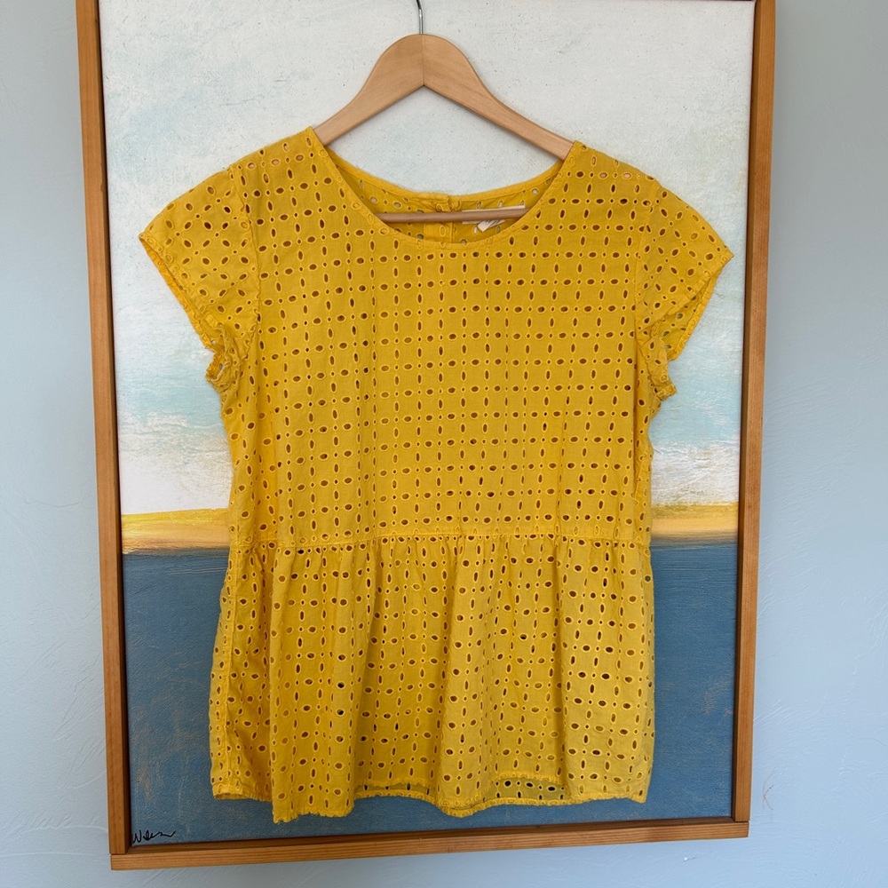 C&C California Eyelet Peplum Top
